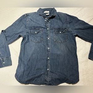 J.Crew Longsleved collard jean shirt